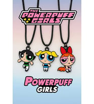 Powerpuff Girls BFF 3'lü Kolye Seti – Best Friends Forever Deri Renkli Şık Aksesuar (3 Adet)