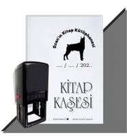 Kişiye Özel Köpek Silüet 17 Tarihli Otomatik Kitap Kaşesi (Siyah)