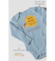 Beni Öpme Bende Mi? Evet Sende Baskılı Bebek Zıbını – Çıtçıtlı Body  %100 Pamuk Uzun Kol (Bebek Mavisi)