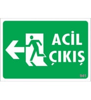Pvc Levha quot;Acil Çıkışquot; 17,5*25 cm