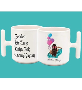 İsimli Senden Bi Tane Daha Yok Canım Kendim Baskılı T Kulp Kupa 3