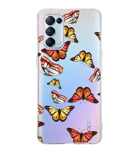 PrintiFy Oppo Reno 5  ile Uyumlu 1mm Slim Fit Water Color 2 Baskılı Şeffaf  Kılıf