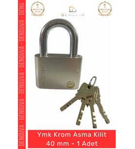 #AsmaKilit Sertleştirilmiş Çelik Yüksek Güvenlikli Dayanıklı Paslanmaz Metal Krom Asma Kilit 40 mm -