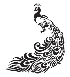 TAVUS KUŞU FOLYO STİCKER 130cm Uzunluk (Karışık)
