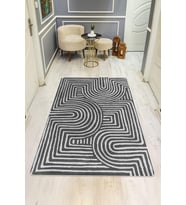 Modern Desenli Dijital Baskı Kaymaz Taban Halı H1128