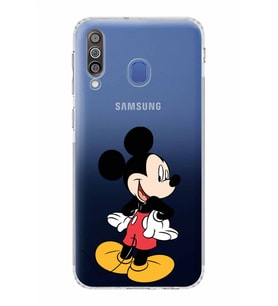 Samsung Galaxy M30  Kamera Korumalı Kapak Mickey Mouse Tasarımlı  Şeffaf  Kılıf