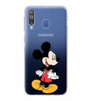 Samsung Galaxy M30  Kamera Korumalı Kapak Mickey Mouse Tasarımlı  Şeffaf  Kılıf