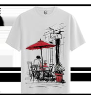 Cafe Vibes - %100 Pamuklu Kadın Beyaz Tişört - Premium Quality (Siyah - Beyaz)