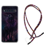 TCL 10L 10 Plus 10SE 20E 20SE 30 L7 Kılıf Boyun Asklı Rasta Silikon Black Purple Wolf 1791