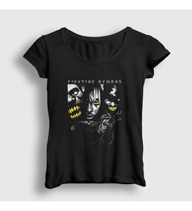 Presmono Kadın Siyah Fighting Demons Juice Wrld T-Shirt 302608tt