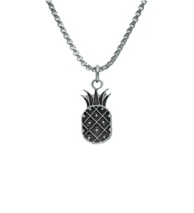 Ananas Örme Zincir Kolye - Gümüş Kaplama - Erkek Kadın Kolye - No:1497