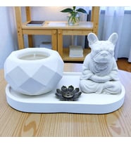 YOGA YAPAN KEDİ VE KÖPEK FİGÜRLÜ DEKORATİF FİGÜRLER (Model 2)