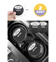 Ford Escape Modeline Özel Siyah Karbon Bardak Altlığı Ford Armali Escape 2 Adet 7 cm Spor Şıklığı İçin