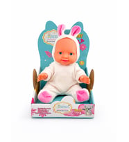 Toyx Sevimli Tavşan Kostümlü Oyuncak Bebek – Yumuşak Peluş Tasarım, 3+ Yaş (Beyaz)