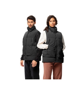 Jack Wolfskin Dellbrueck Vest Unisex Outdoor Yeleği (550 Dolgu Kaz Tüyü) 1207621-6502 Siyah