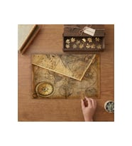 Eski Dünya Haritaları - Pusula Tasarımı 240 parça Ahşap Puzzle Ahşap Kutuda MP10338