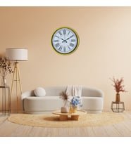 River World Duvar Saati 36 cm Standart Rengi Sarı