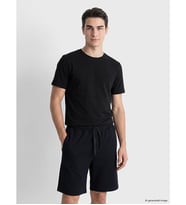 LCWAIKIKI Classic Siyah Slim Fit Bisiklet Yaka Erkek Tişört