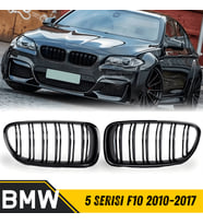 Bmw 5 Serisi F10 2010-2017 Uyumlu Ön Panjur Böbrek M5 Görünüm Izgara Çift Çizgi İthal Piano Black