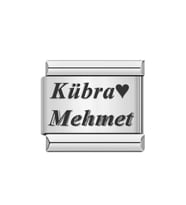 Kişiye Özel İsim Yazılı İtalyan Ek Uzatma Çelik Bileklik Charmı scb30 (1Parça) (Altın)