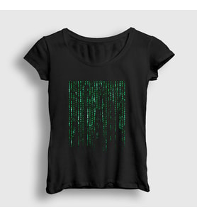 Presmono Kadın Siyah Code Film The Matrix T-Shirt 253519tt