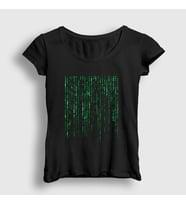 Presmono Kadın Siyah Code Film The Matrix T-Shirt 253519tt