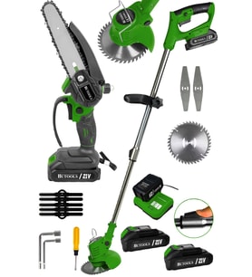 BUTOOLS BS-27 2 Li Akülü Şarjlı Ağaç Dal Kesme Budama Testere Ot Çim Çayır kesme Biçme Makinesi