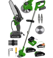 BUTOOLS BS-27 2 Li Akülü Şarjlı Ağaç Dal Kesme Budama Testere Ot Çim Çayır kesme Biçme Makinesi