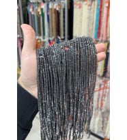 Hematit Taşı Rondela Kesim Parlak Füme 3x2mm Doğal Taş Dizi