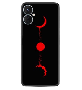 Tecno Spark 9T Kılıf Silikon Desen Özel Seri Red Moon 1710