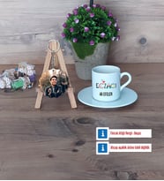 Eczacı Türk Kahvesi Fincanı Ahşap Altlıklı ve Fotoğraflı Ahşap Anahtarlık HediyeEczacıya Hediye Eczacılar Günü Hediyesi (Model 2)