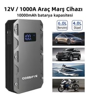 3-ü 1 Arada 10.000 mAh Taşınabilir Akü Takviye Kiti (Powerbank + LCD + LED Işık)