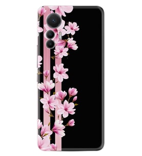 Xiaomi 12 Lite Kılıf Resimli Desenli Baskılı Silikon Pink Flowers 3 1393
