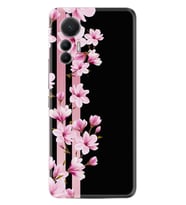 Xiaomi 12 Lite Kılıf Resimli Desenli Baskılı Silikon Pink Flowers 3 1393