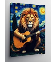 Kanvas Tablo Aslan Ve Gitar