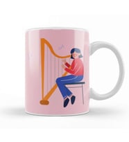 Harp Music Art Kupa Bardak Porselen