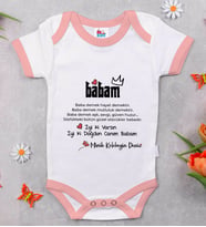BK Kids Kişiye Özel Pembe Bebek Body Zıbın - Model 63