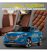 Hyundai Tuscon Kahverengi Renk Tay Tüyü Cepli & Terletmez Sırtlı Oto Koltuk Minder Seti - Koltuk Koruma Kılıfı (ÖN & ARKA TAM SET)