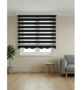 BBB Pliseli Siyah Stor Zebra Perde MZ486