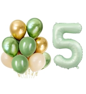 Retro Su Yeşili 5 Yaş Latex Balon Set