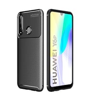 Huawei Y6P Kılıf Auto Focus Karbon Kapak - Siyah