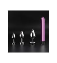3 Boy  Plug Ve Vibratör Set Purple