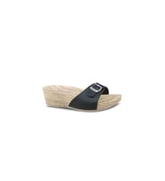 Ceyo 9873-8 Dolgu Topuk Anatomik Taban Kadın Terlik Siyah 36-40