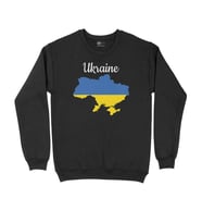 Ukrayna Haritalı ve Bayraklı Siyah Sweatshirt