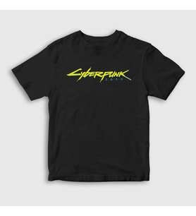 Presmono Unisex Çocuk Siyah Logo Oyun Cyberpunk 2077 T-Shirt 491488tt