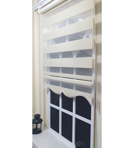 Zebra Stor Perde Altın Simli  Etek Dilimli ST 007