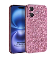 Microsonic Apple iPhone 16 Kılıf Bling Rhinestones Pembe (Pembe)