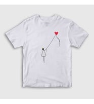 Presmono Unisex Çocuk Beyaz Kite Girl Uçurtma T-Shirt 288397tt