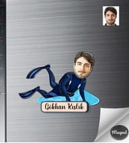 Kişiye Özel Dalgıç Erkek Ahşap Magnet -1