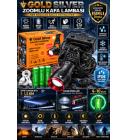 Gold Silver GS-15450 4000 Lümen Ultra Parlak Şarjlı Zoomlu Sensörlü Kafa Lambası - 9600 mAh